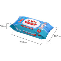 Антибактериальные влажные салфетки ЛАЙМА Antibacterial 72 шт, клапан крышка 129997