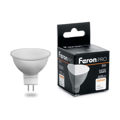 Светодиодная лампа FERON PRO LB-1606 MR16 G5.3 6W 6400K OSRAM LED 38085