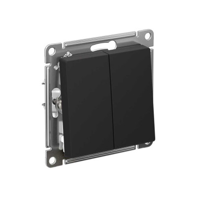 Выключатель Systeme Electric ATLASDESIGN, 2-клавишный, сх5, 10АХ, механизм, карбон, ATN001051