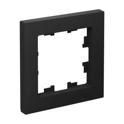 Рамка Systeme Electric ATLASDESIGN, 1-постовая, карбон, ATN001001