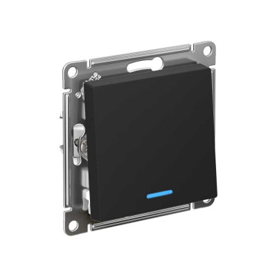 1-клавишный выключатель Systeme Electric ATLASDESIGN с подсветкой, сх.1а, 10АХ, КАРБОН ATN001013