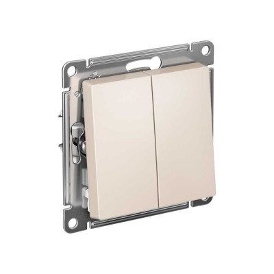 2-клавишный выключатель Systeme Electric (Schneider Electric) ATLASDESIGN сх.5, 10АХ,, БЕЖЕВЫЙ ATN000251