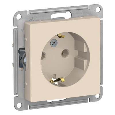 Розетка Systeme Electric (Schneider Electric) ATLASDESIGN с заземлением, 16А, бежевый ATN000243