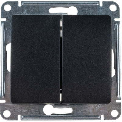 2-клавишный выключатель Systeme Electric (Schneider Electric) GLOSSA, сх.5, 10АХ, антрацит GSL000751