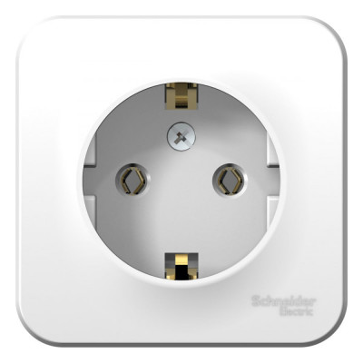 Розетка Systeme Electric BLANCA с заземлением, без шторок, белый BLNRA010101