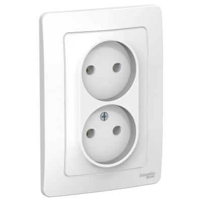 Двойная розетка Systeme Electric BLANCA без заземления без шторок, БЕЛЫЙ BLNRS000021