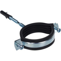 Металлический сантехнический хомут для труб со шпилькой и дюбелем СВК 60-64, 2 дюйма, гайка М8 SVK-F050М8 Н0000012914