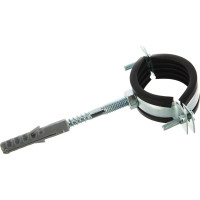 Металлический сантехнический хомут для труб со шпилькой и шурупом СВК 40-45, 1 1/4 дюйма, гайка М8 SVK-F032М8 Н0000006807