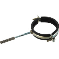 Металлический сантехнический хомут для труб со шпилькой и шурупом СВК 87-90, 3 дюйма, гайка М8 SVK-F080М8 Н0000002785