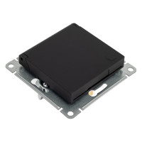 Розетка Systeme Electric ATLASDESIGN, с заземлением, механизм, карбон, ATN001046