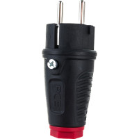 Кабельная вилка PCE 16А 220V 2P+E IP54 корпус черный, маркер красный 0522-sr