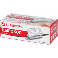 Дырокол BRAUBERG "Original", до 10 листов, белый, 227786