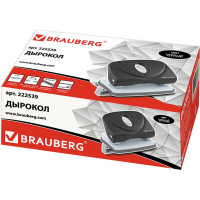 Дырокол BRAUBERG "Original", до 20 листов, черный, 222539