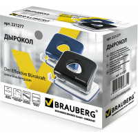 Дырокол BRAUBERG металлический PN-100M, до 30л, черный, 221277