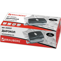 Дырокол BRAUBERG "Original", до 10 листов, черный, 222537