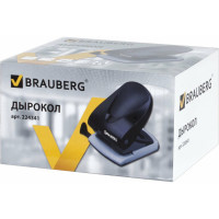 Дырокол BRAUBERG "G-Line", до 40 листов, черный, 224341