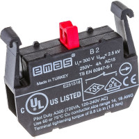 Блок-контакт Emas Стоп, 1НЗ, серия B, 250В AC, 4А B2