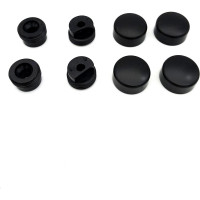 Крепление для зеркала ЕВРОПАРТНЕР черное, гладкое, комплект втулка+колпачок 88015