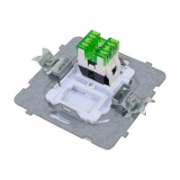 Компьютерная розетка Ospel Sonata 1-я, категория 5e, RJ-45, без рамки, белый GPK-1R/K/m/00
