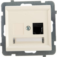 Компьютерная розетка Ospel Sonata 1-я, категория 5e, RJ-45, без рамки, бежевый GPK-1R/K/m/27