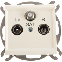 Розетка Ospel Sonata TV-SAT, оконечная, коэффициент затухания 1,5-2 дБ, бежевый GPA-RS/m/27