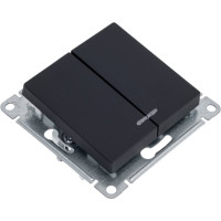 2-клавишный выключатель Systeme Electric ATLASDESIGN с подсветкой, 10АХ, КАРБОН ATN001053