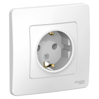 Розетка Systeme Electric BLANCA с заземлением без шторок, БЕЛЫЙ BLNRS001011