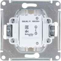 1-клавишный вылючатель Systeme Electric (Schneider Electric) GLOSSA сх.1, 10АХ, алюминий GSL000311