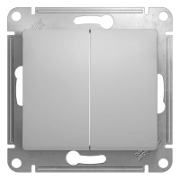 2-клавишный выключатель Systeme Electric (Schneider Electric) GLOSSA, сх.5, 10АХ, алюминий GSL000351