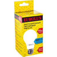 Светодиодная лампа Eurolux LL-E-A60-15W-230-4K-E27/груша, 15Вт, нейтральный, Е27 76/2/20