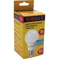 Светодиодная лампа Eurolux LL-E-A60-7W-230-4K-E27/груша, 7Вт, нейтральный, Е27 76/2/12