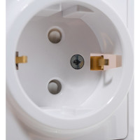 Блок розетка с заземлением со шторками + 3-клавишный выключатель Systeme Electric GLOSSA БЕЛЫЙ GSL000178
