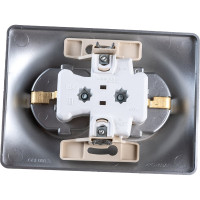 Розетка Systeme Electric (Schneider Electric) GLOSSA двойная с заземлением, 16А, алюминий GSL000324