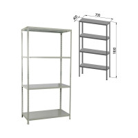 Металлический стеллаж BRABIX MS-185/40/70-4 1850x700x400 мм, 4 полки 291103