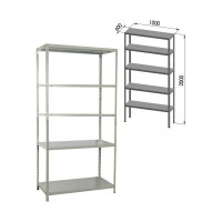 Металлический стеллаж BRABIX MS Plus-200/60-5 2000x1000x600 мм, 5 полок 291111