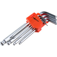 Набор удлиненных Г-образных шестигранников КВАЛИТЕТ с шаровым профилем 9 шт. НКШУГ-9 6626729