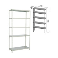 Металлический стеллаж BRABIX MS Plus-200/30-5 2000x1000x300 мм, 5 полок 291108