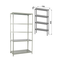 Металлический стеллаж BRABIX MS KD-195/60-5 1950х1000х600 мм 5 полок сборная стойка 291121
