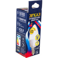 Лампа Uniel LED-C37, 7W/3000K/E14/FR/DIM, PLP01WH, светодиодная, диммируемая UL-00004296