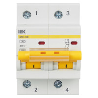 Автоматический выключатель IEK ВА 47-100, 2Р, 80А, 10 кА, х-ка С MVA40-2-080-C
