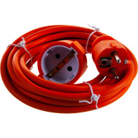 Шнур IEK УШ-01РВ оранжевый, с вилкой и розеткой, 2P+PE, 3х1,0, 5метров WUP10-05-K09-N