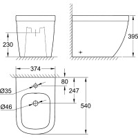 Напольное биде Grohe Euro Ceramic 39340000