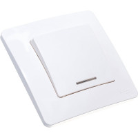 1-клавишный переключатель с подсветкой Systeme Electric BLANCA, С/У, 10А, 250B, молочный BLNVS010612