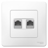Двойная розетка Systeme Electric BLANCA, С/У, компьютерная, RJ45, категория 5E, белый BLNIS045451