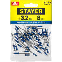 Алюминиевые заклепки STAYER Color-FIX 3.2х8 мм RAL 5005 синий насыщенный, 50шт 3125-32-5005