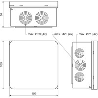 Закрытая коробка KOPOS HF IP65 005.CS.K_KB