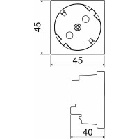 Розетка KOPOS QUADRO красная 16 A, 250 V AC QS 45X45_BB