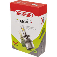 Автолампа-LED SKYWAY H4 26W 6000K 2500Lm 12/24V 2-конт АТОМ (C6) рад+вент компл.2 шт S08701003