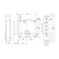 Врезной замок ГАРДИАН 4001 Т-5кл QUATTRO лев. 23740