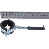 Металлический сантехнический хомут для труб со шпилькой и шурупом СВК 32-37, 1 дюйма, гайка М8 SVK-F025М8 Н0000007209